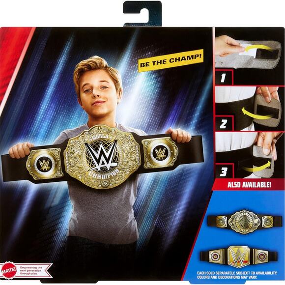 WWE Championship Belt Adult Black Gold Roleplay Costume Toy Wrestling Title - Picture 6 of 6